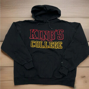 King’s College Hoodie Men’s L Black Champion‎ Sweatshirt Pullover New York